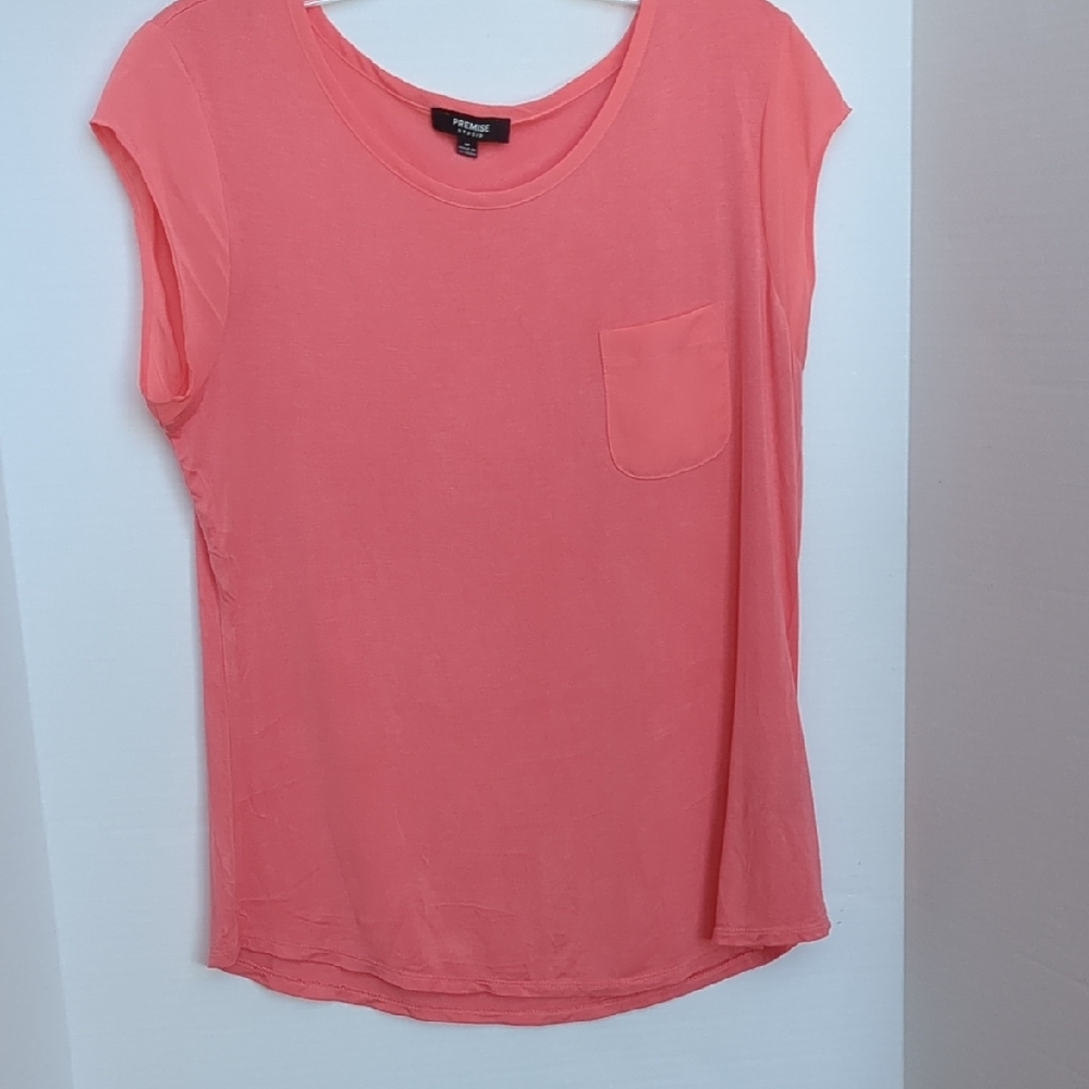 H&M Coral Muscle Tee with Pocket